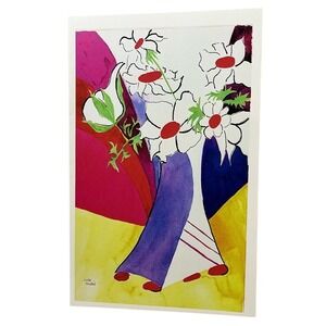 Floral Abstract Art Print Large Notecard From Original Watercolor Painting